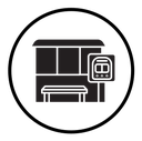 Bus stop stand icon