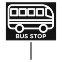 Bus stop stand icon