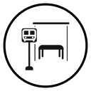 Bus stop stand icon