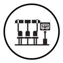 Bus stop stand icon