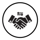Business agreement handshake icon