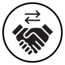 Business agreement handshake icon