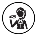 Businesswoman drink coffee icon