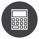 Calculator Wide Button Black Filled icon