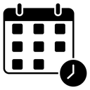 Calendar Clock Grid Black Filled icon