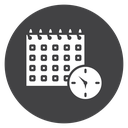 Calendar Grid Clock Black Filled icon