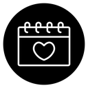 Calendar heart 3 icon