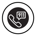 Call 911 phone number icon