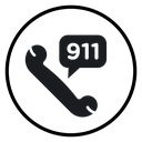Call 911 phone number icon