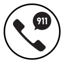 Call 911 phone number icon
