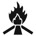 Campfire Black Filled icon
