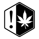 Cannabis packaging warning sign icon