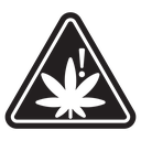 Cannabis packaging warning sign icon