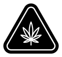 Cannabis packaging warning sign icon