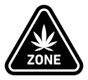 Cannabis zone traffic sign icon