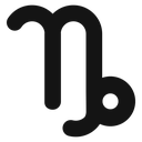 Capricorn zodiac sign Black Filled icon