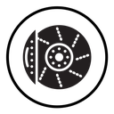Car brake disk with caliper icon