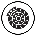 Car brake disk with caliper Black Filled icon