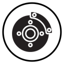 Car brake disk with caliper icon