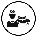 Car driver Black Filled icon
