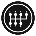 Car manual shift lever icon