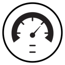 Car Speedometer Dial Black Filled icon