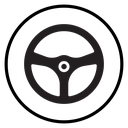 Car Steering Wheel Spokes Black Filled icon