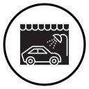Car wash shop icon