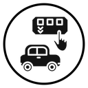 Car with touchscreen display icon