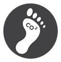 Carbon Footprint CO2 Black Filled icon