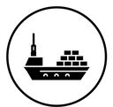 Cargo ship black filled icon