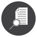 Case Study Magnifier Black Filled icon