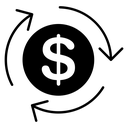 Cash Flow Dollar Arrows icon