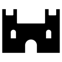 Castle Battlement Gate Black Filled icon