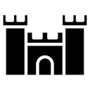 Castle Twin Towers Black Filled icon