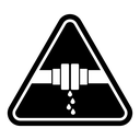 Caution safety leak of water or chemical material sign icon