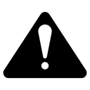 Caution Triangle Sign Black Filled icon