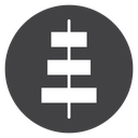 Center Aligned Boxes Black Filled icon