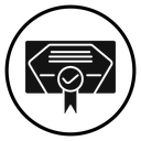 Certificate Black Filled icon