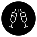 Champagne glasses icon