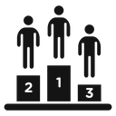 Champion podium Black Filled icon