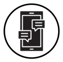 Chatting message on mobile phone icon