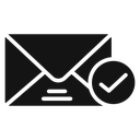 Check message Black Filled icon