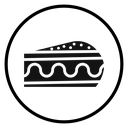 Cheesecake Black Filled icon