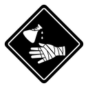 Chemical burns hazard sign icon