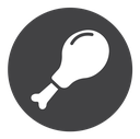 Chicken leg Black Filled icon