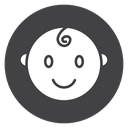 Child Face Curl Black Filled icon