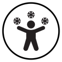 Child playing snow icon