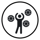 Child playing snow icon