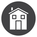 Chimney Gable House Black Filled icon